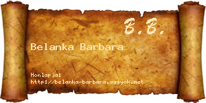 Belanka Barbara névjegykártya